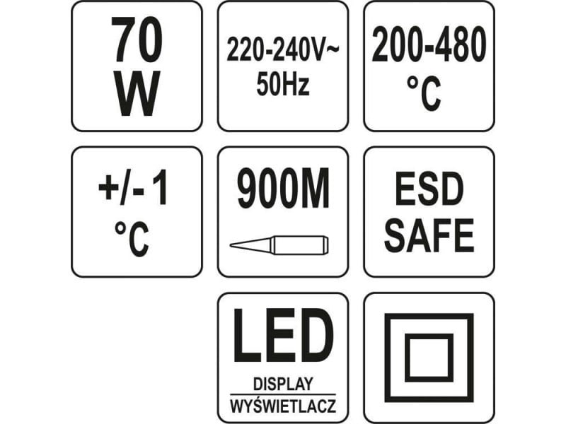 YATO Stație de încălzire cu afișaj LED 70 W