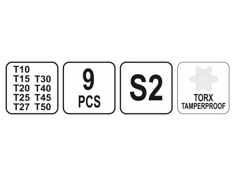 YATO Torx T cheie set 9 piese T10-T50 tamperproof S2 - 1 | YEO