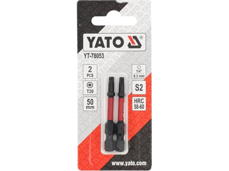 YATO Vârf bit de impact T20 x 50 mm (2 bucăți) - 3 | YEO