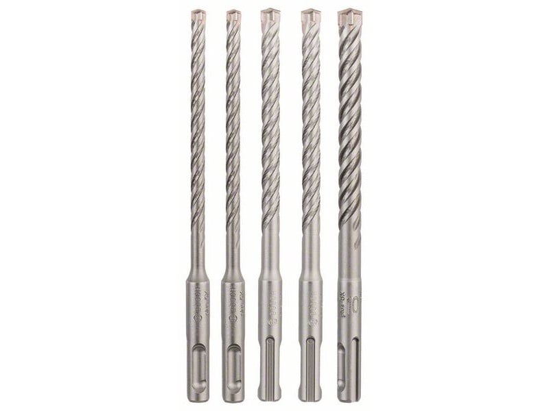 BOSCH 5X Set de burghie pentru piatră 5 piese cu patru tăișuri SDS-Plus (6 / 6 / 8 / 8 / 10 x 160 mm)