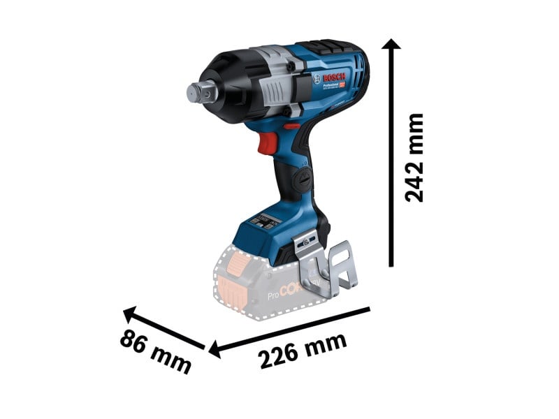 BOSCH BITURBO cheie cu impact fără fir GDS 18V-1600 HC 3/4" 2200 Nm (fără acumulator și încărcător)