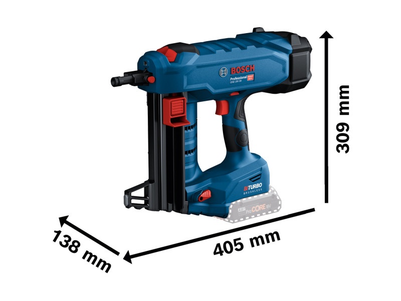 BOSCH BITURBO Pistol de bătut cuie pentru beton fără fir GNB 18V-38 (fără acumulator și încărcător) - 1 | YEO