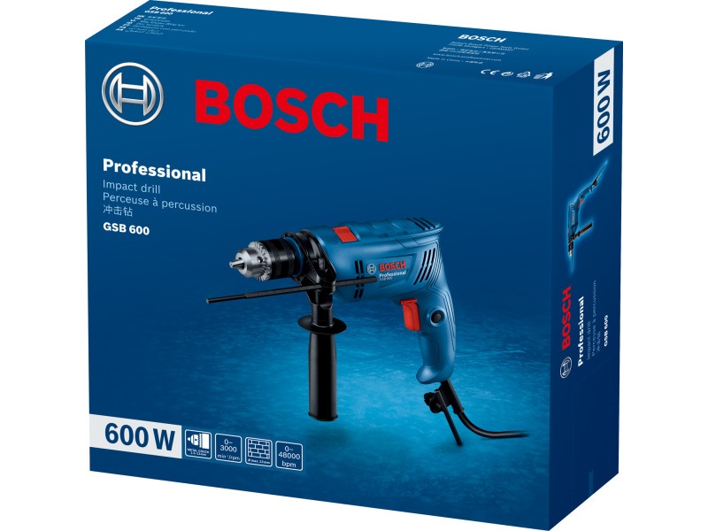 BOSCH burghiu cu percuție GSB 600 / 600 W - 2 | YEO