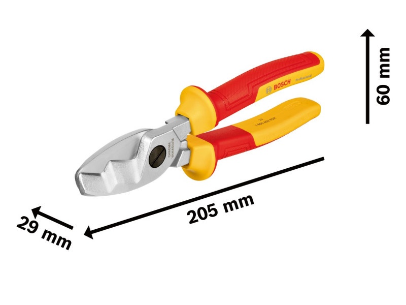 BOSCH Clește de prindere cablu 200 mm până la 1000 V izolat CrV