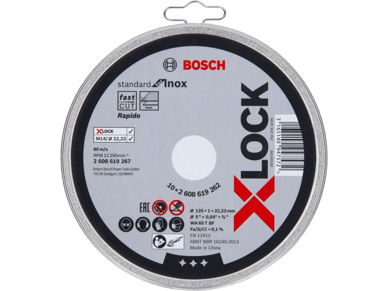 BOSCH Disc de tăiat pentru metal 125 x 1,0 x 22,2 mm inox drept WA 60 T BF X-LOCK - 3 | YEO