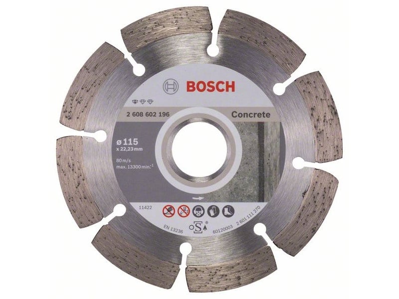 BOSCH Disc de tăiere diamantat 115 x 1,6 x 10 x 22,2 mm segmentat Standard pentru beton