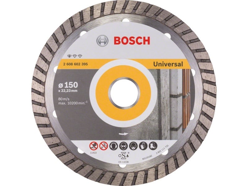 BOSCH Disc de tăiere diamantat 150 x 2,5 x 10 x 22,2 mm turbo Standard pentru Universal