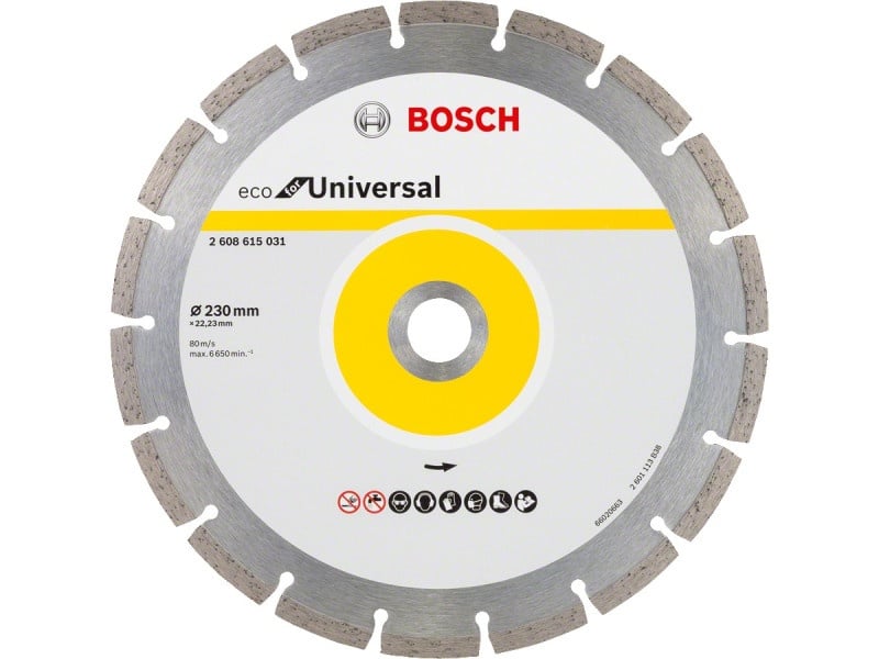 BOSCH Disc de tăiere diamantat 230 x 2,6 x 7,0 x 22,2 mm segmentat ECO pentru Universal