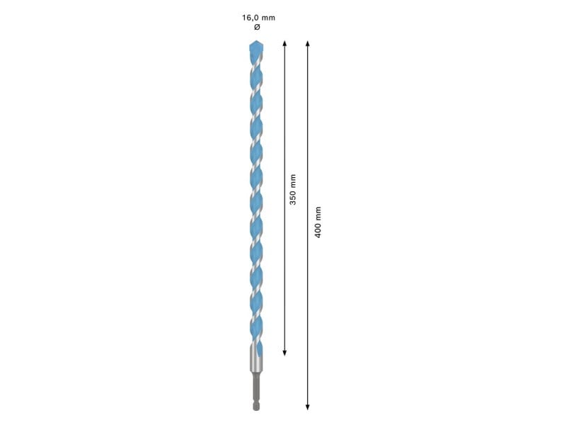 BOSCH EXPERT HEX-9 Burghiu universal 16,0 x 350/400 mm cu prindere burghiu 1/4"