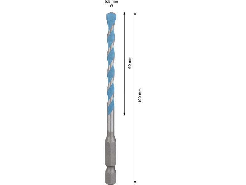 BOSCH EXPERT HEX-9 Burghiu universal 5,5 x 60/100 mm cu prindere burghiu 1/4" - 3 | YEO