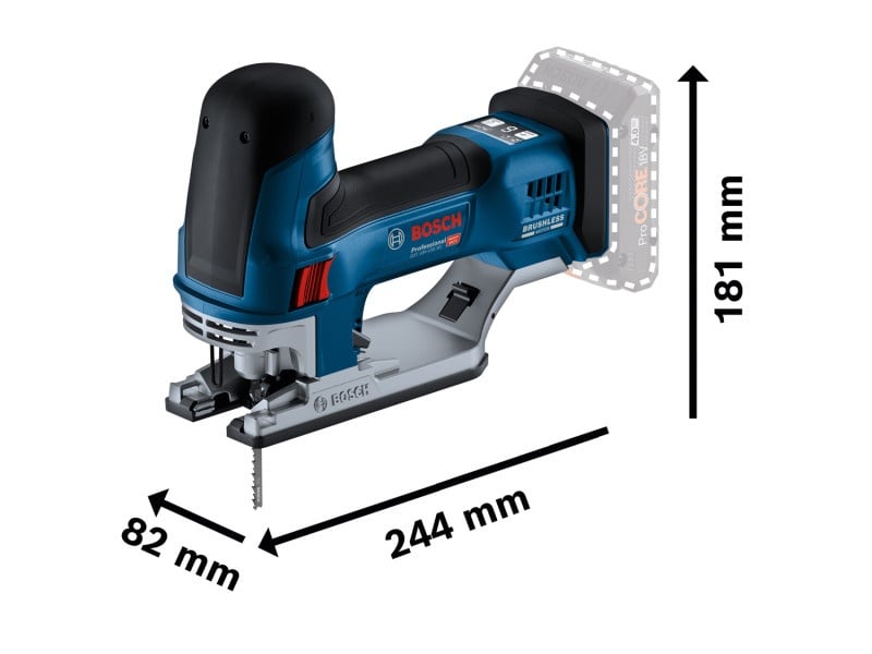 BOSCH fierăstrău fără fir GST 18V-155 SC cu mânere, în cutie de carton (fără baterie și încărcător)