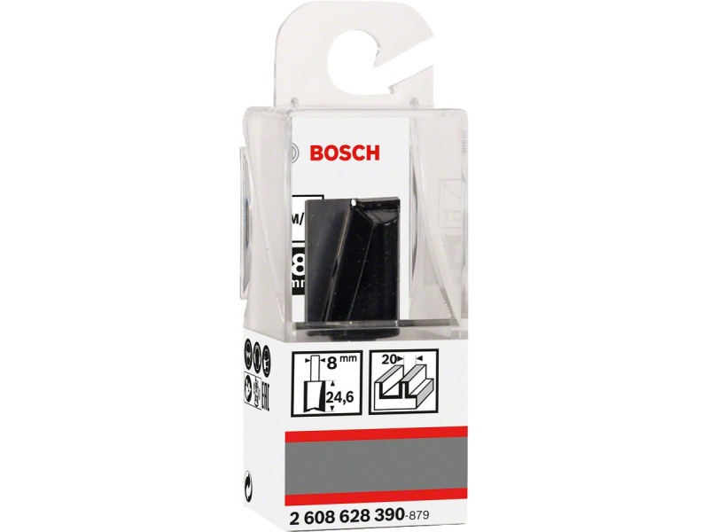 BOSCH Freză cu muchii drepte din carbură 20.0 x 24.6 x 56 x 8 mm