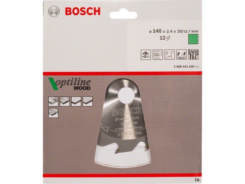 BOSCH Lamă de ferăstrău pentru lemn 140 x 20/12,7 x 2,4 mm / 12T Optiline Wood ATB - 1 | YEO