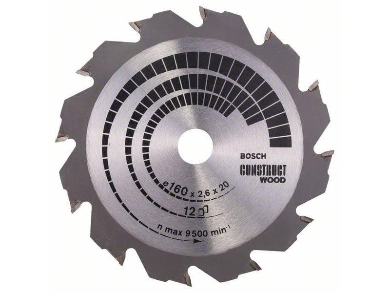 BOSCH Lamă de ferăstrău pentru lemn 160 x 20/16 x 2,6 mm / 12T Construct Wood