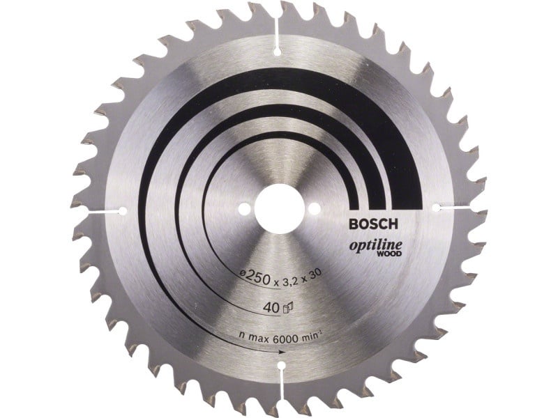 BOSCH Lamă de ferăstrău pentru lemn 250 x 30 x 3,2 mm / 40T Optiline Wood ATB / UW