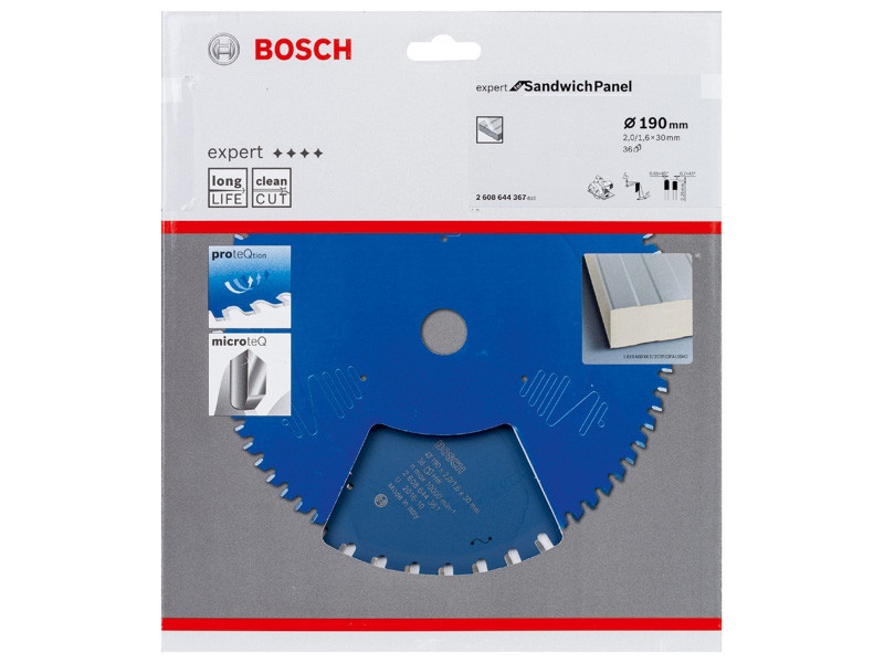 BOSCH Lamă de ferăstrău pentru panouri sandwich 190 x 30 x 2,0 mm / 36T HLTCG - 1 | YEO