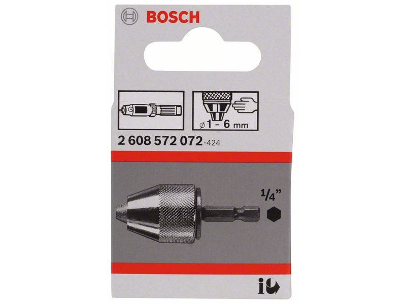 BOSCH Mandrină rapidă 1 - 6 mm cu prindere pentru biți 1/4"