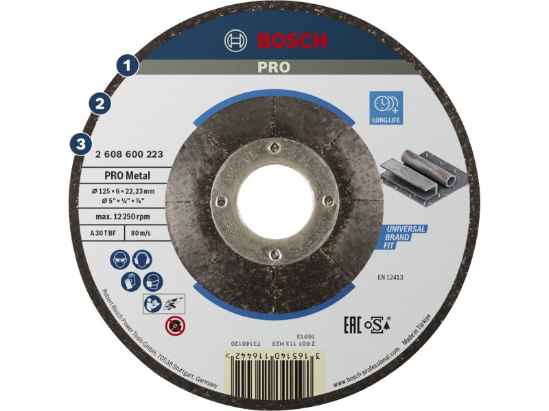 BOSCH PRO Disc de curățare pentru metal 125 x 6,0 x 22,2 mm A 30 T BF (oSa) - 1 | YEO