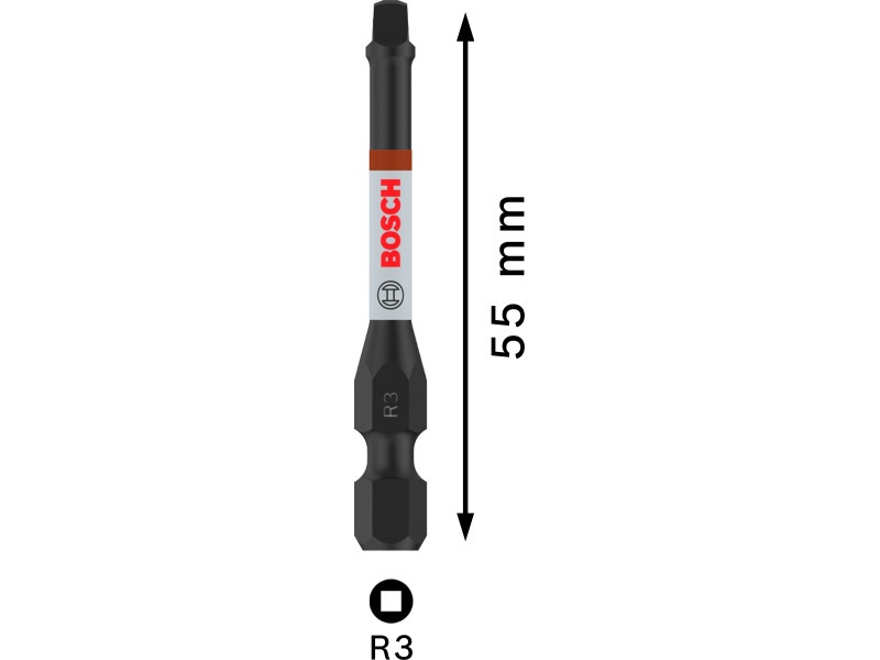 BOSCH PRO Impact bit punct R3 x 55 mm 1/4" Hex Robertson (2 buc)