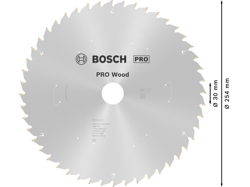 BOSCH PRO Lamă de ferăstrău pentru lemn 254 x 30 x 2,2 mm / 48T - 2 | YEO