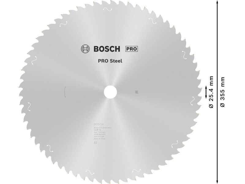 BOSCH PRO Lamă de ferăstrău pentru metal 355 x 25,4 x 2,2 mm / 66T - 2 | YEO