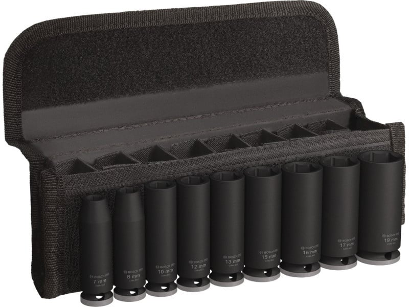 BOSCH PRO Set de mufe lungi 9 piese 3/8" 7-19 mm CrMo