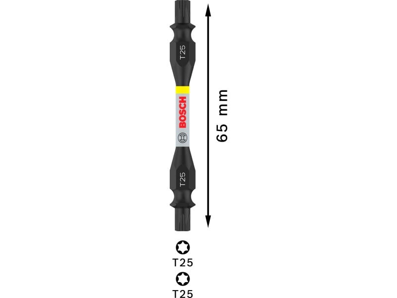 BOSCH PRO Vârf bit de impact cu capăt dublu T25 x 65 mm - 3 | YEO