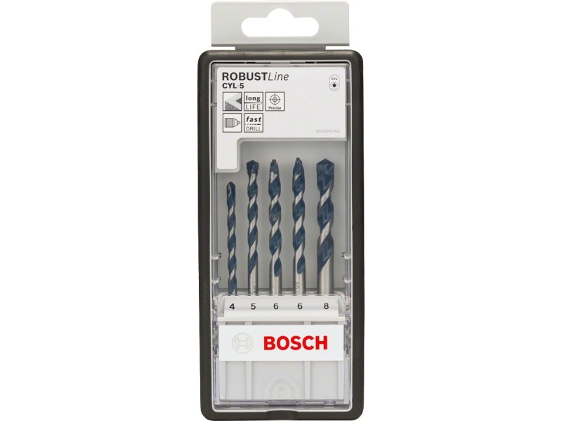 BOSCH Set de burghie pentru piatră 5 piese cu două tăișuri CYL-5