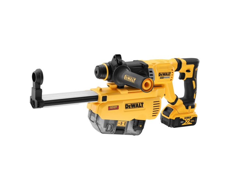 Burghiu cu percuție DEWALT cu acumulator 18 V SDS-Plus fără perie de carbon (1 x acumulator 5.0 Ah + încărcător) DCH263P1