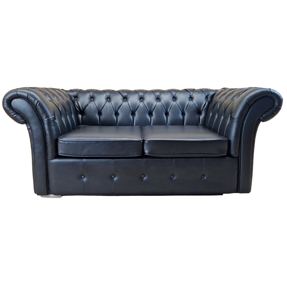 Canapea Fixa Chesterfield, 200x100x75cm, 2 locuri, Cayenne 1114 Black, Glasspandoor - 1 | YEO