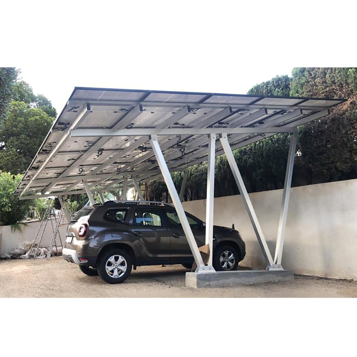 Carport 4 masini din aluminiu cu sistem printeri panouri solare fotovoltaice 13.75KW, Cod: BK77986, Brand: BRECKNER GERMANY - 1 | YEO