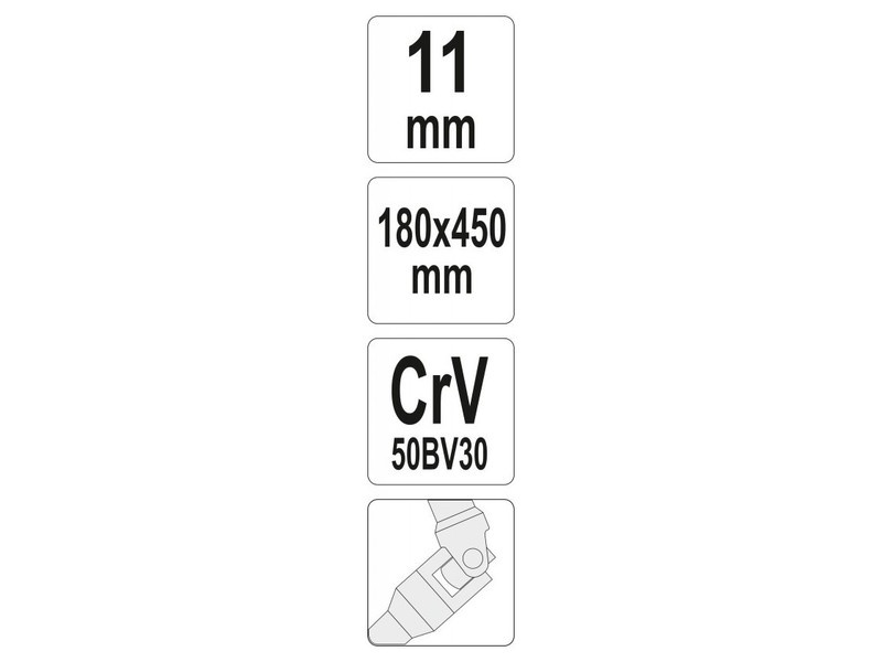 Cheie în T cu balamale YATO 11 mm / 450 mm CrV - 2 | YEO