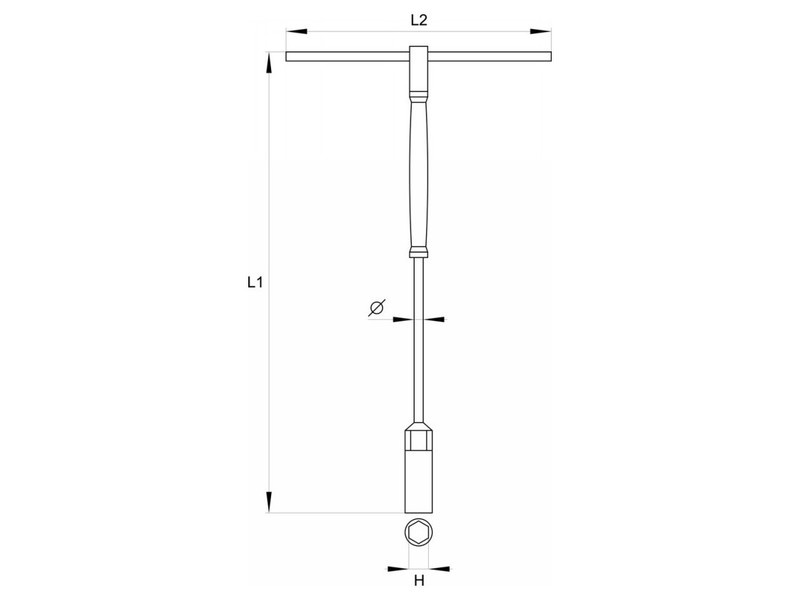 Cheie în T YATO 8 mm / 310 mm cu mâner pivotant CrV