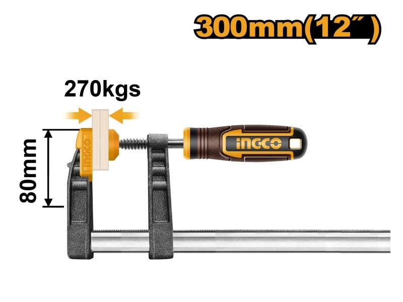 Clemă cu șurub rapid INGCO 300 x 80 mm