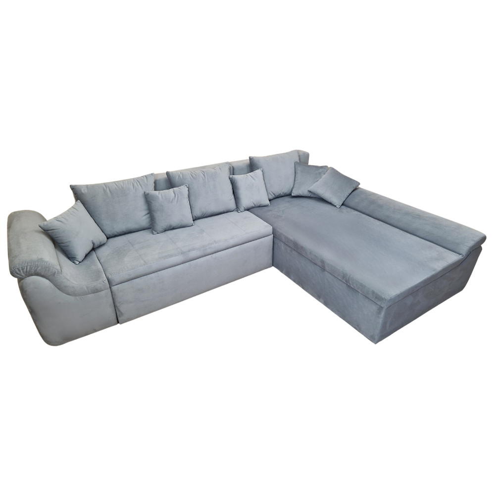 Colțar Extensibil Umberto, 310x205x80cm, 6 locuri, Velutto 16 Grey , în formă de 