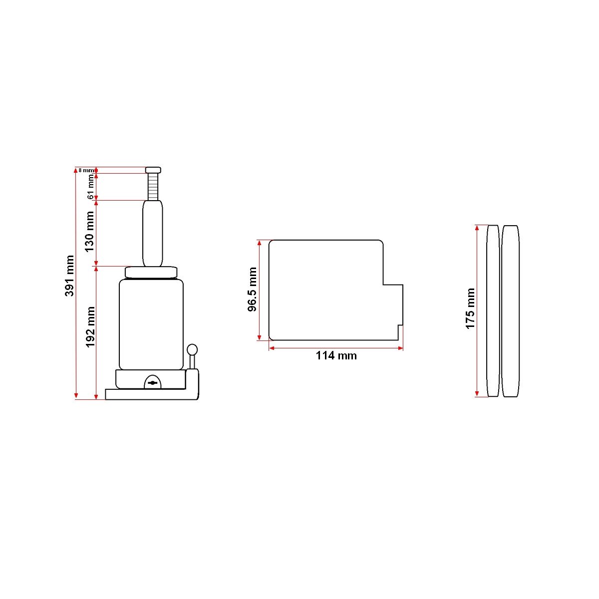 Cric hidraulic 8 tone 200mm, Cod: BK82105, Brand: BRECKNER GERMANY