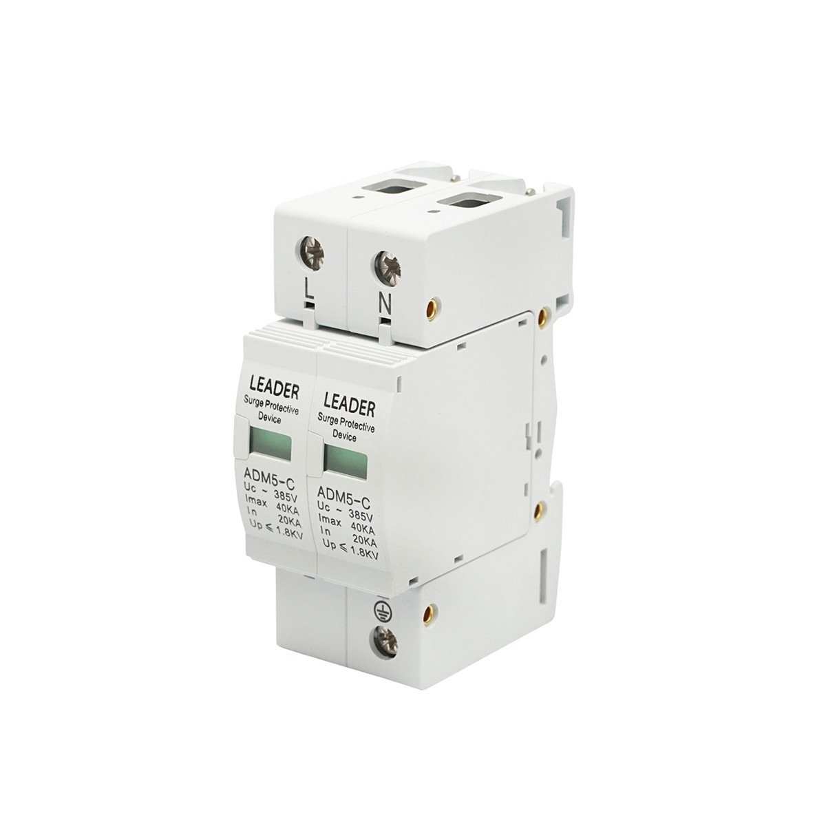 Descarcator la supratensiune cu semnalizare pentru sisteme fotovoltaice LA-SPD-2P-40kA-385V, Cod: DISHT40, Brand: Leader - 1 | YEO