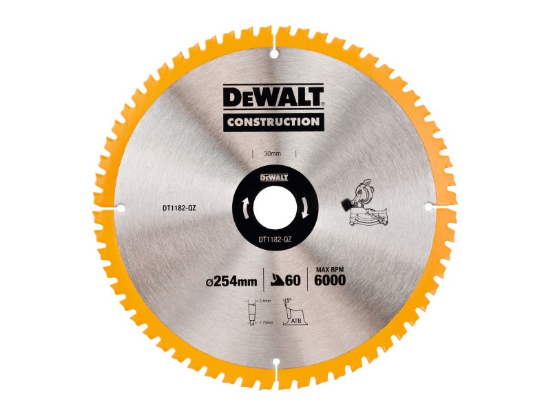 DEWALT Lamă de ferăstrău pentru lemn 254 x 30 x 2,4 mm / 60T ATB