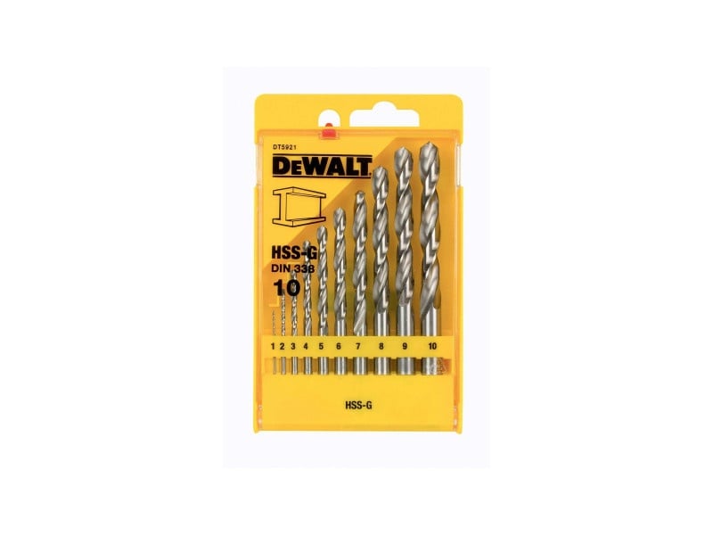 DEWALT Set 10 piese burghie HSS-G DIN 338 (1.0 - 10 mm) - 1 | YEO