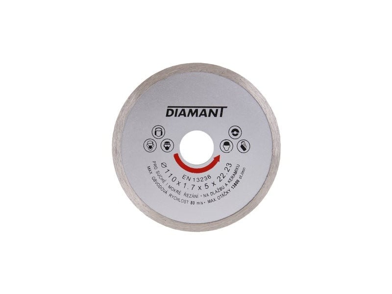 DIAMANT Disc de tăiere diamantat 110 x 1,7 x 5,0 x 22,2 mm continuu