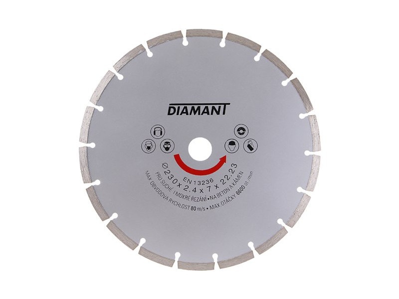 DIAMANT Disc de tăiere diamantat 230 x 2,4 x 7,0 x 22,2 mm segmentat