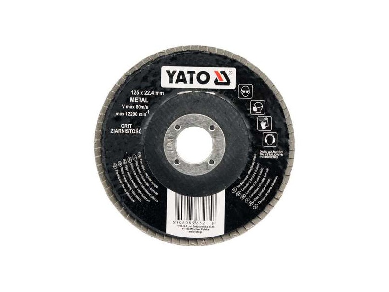 Disc de polizat YATO cu disc disc disc disc 125 x 22,2 mm / P100