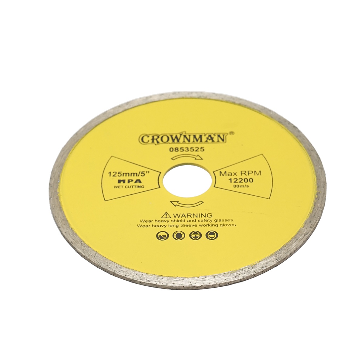 Disc diamantat continuu 125x22.23mm, viteza max. 12200rpm, taiere umeda pentru piatra, ceramica, granit, gresie, marmura , Cod: DISPT17, Marca: CROWNMAN - 2 | YEO