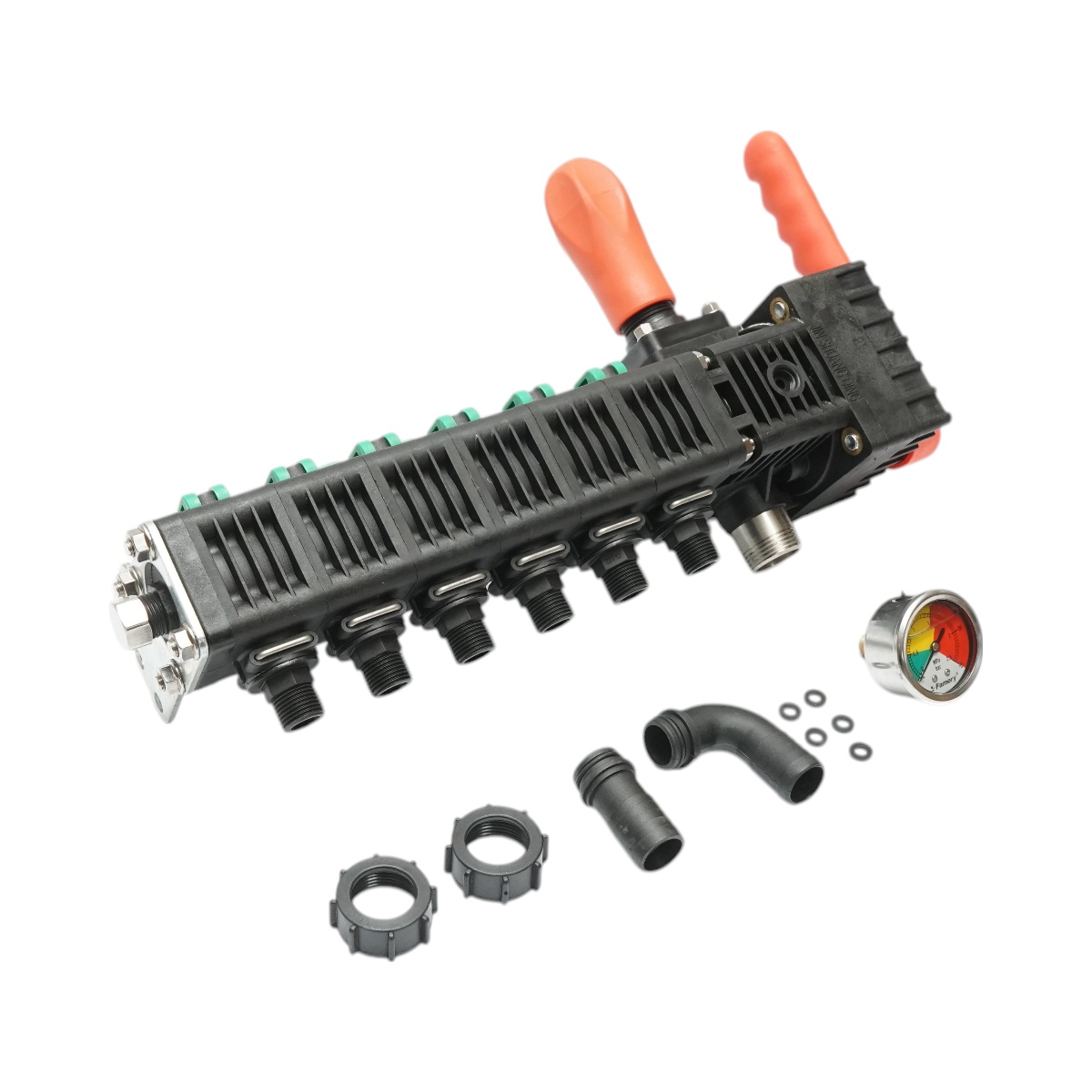 Distribuitor cu 6 cai pentru erbicidator, manometru cu glicerina 25 bar, Cod: DISBX65 - 3 | YEO