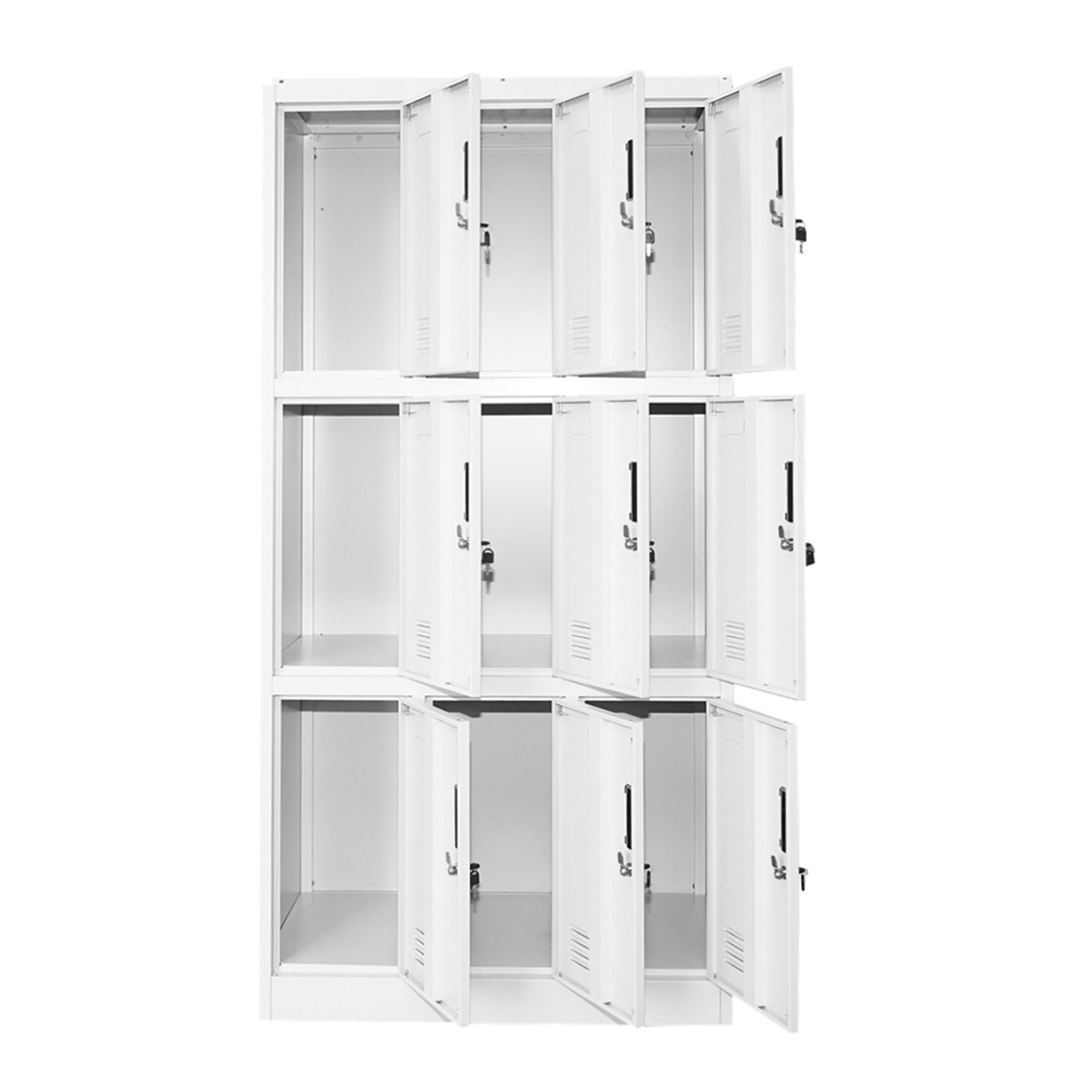 Dulap metalic tip vestiar cusetat 1800x900x450mm 3x3 cu 9 usi securizate, gri, Cod: BK92945, Echivalență: DISEG40, Breckner Germany - 1 | YEO