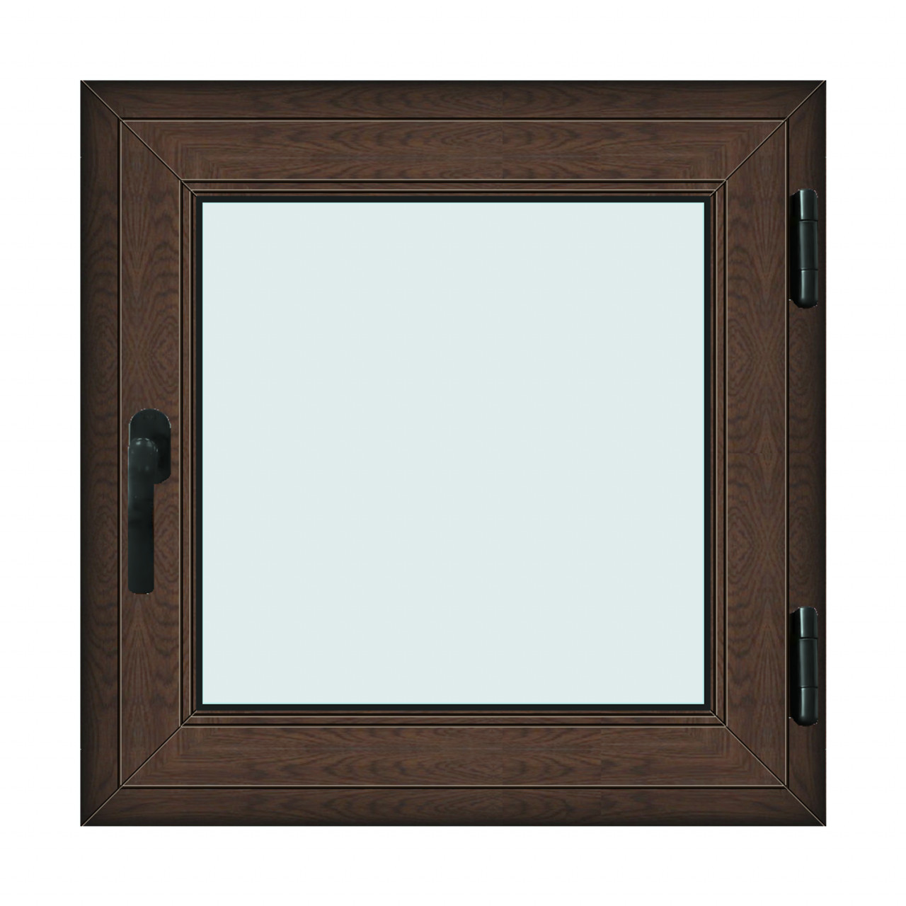 Fereastra 80x80cm, 1 canat, wenge (tabac), dreapta si rabatare, Klass, 7cm, 6 camere, 2 garnituri