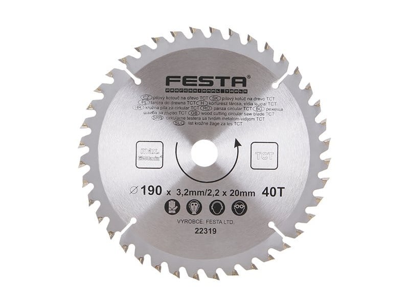 FESTA Lamă de ferăstrău pentru lemn 190 x 20 x 2,2 mm / 40T