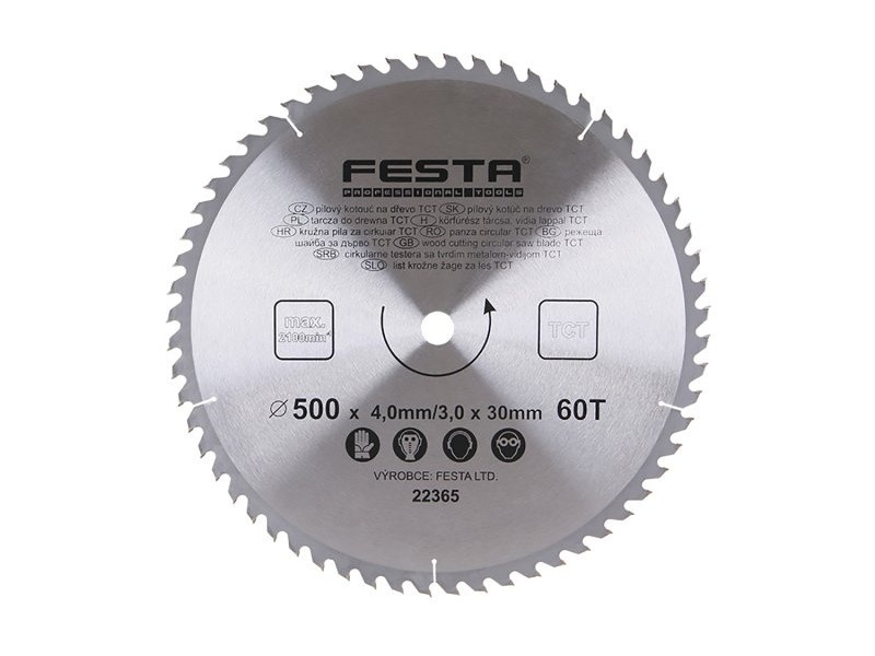 FESTA Lamă de ferăstrău pentru lemn 500 x 30 x 3,0 mm / 60T