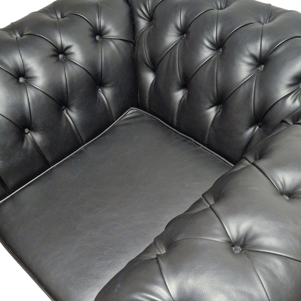 Fotoliu Chesterfield, 100x100x75cm, Cayenne 1114 Black, Glasspandoor - 3 | YEO