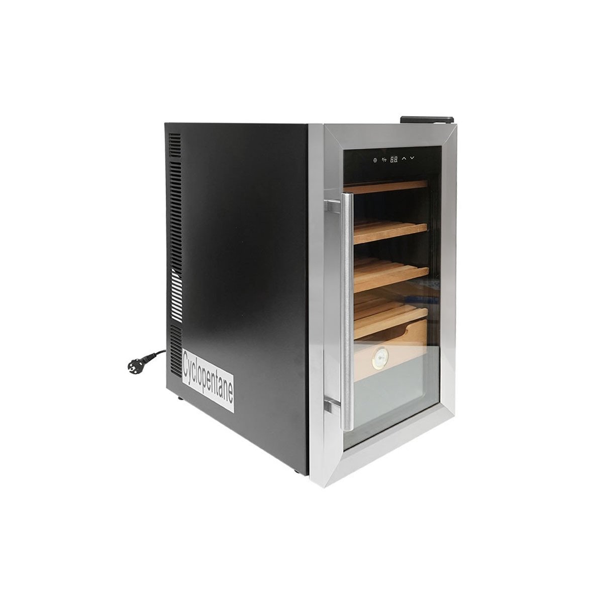 Humidor trabucuri cu 4 rafturi din lemn si termostat reglabil 50L, 65W 220V, Cod: DISSE98 - 3 | YEO